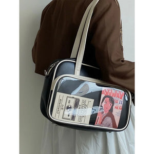 Soft Leather Shoulder Messenger Bag Tote Bag for College Students