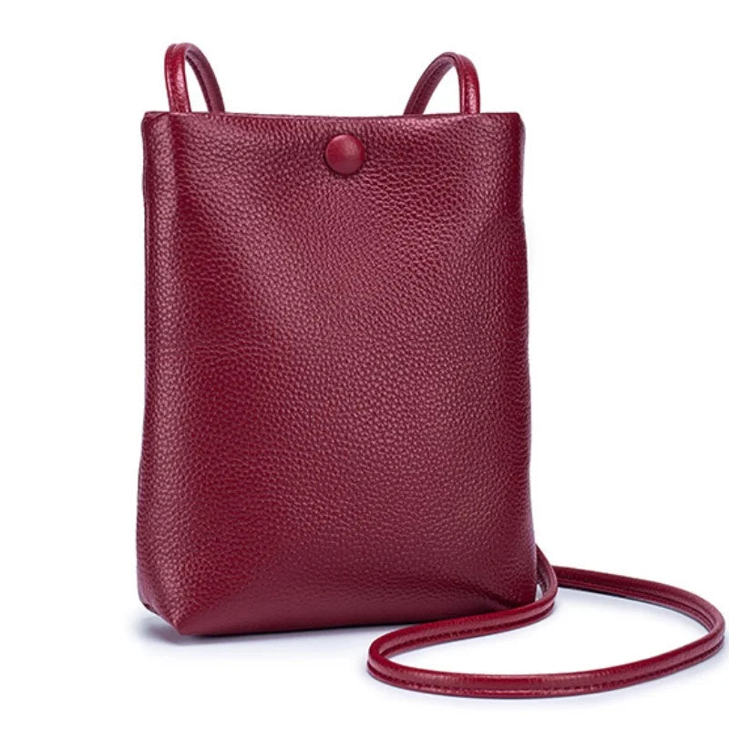 Soft Leather Mini Bucket Bag Small Handbags Women Bags For Cell Phone Shoulder B