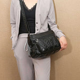 Vintage PU Leather Shoulder Bag Women Messenger Bag Lady Handbag