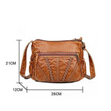 Vintage PU Leather Shoulder Bag Women Messenger Bag Lady Handbag