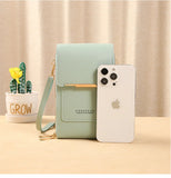 Women's PU Leather Touch Screen Cell Phone Purse Crossbody Bag