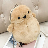 Plush Chicken Handbags Metal Chains Shoulder Bags Chick Crossbody Bags