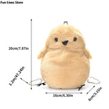 Plush Chicken Handbags Metal Chains Shoulder Bags Chick Crossbody Bags