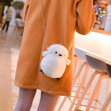 Plush Chicken Handbags Metal Chains Shoulder Bags Chick Crossbody Bags