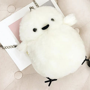 Plush Chicken Handbags Metal Chains Shoulder Bags Chick Crossbody Bags