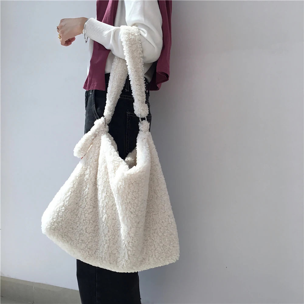 Soft Plush Shoulder Bag Messenger Crossbody Bag Large Capacity Women Handbags