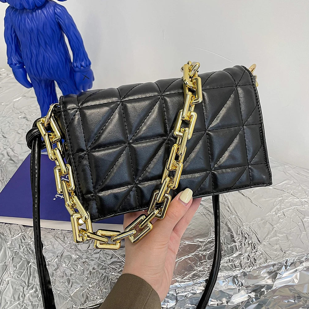 Soft Pu Leather Chain Shoulder Bag Green Clutch Tote Bags for Women
