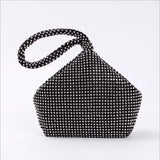 Silver Rhinestones Evening Bags Zipper Mini Clutch