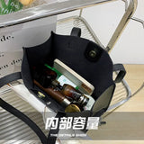 Solid Bow PU Leather Shoulder Square Tote Bag for Women