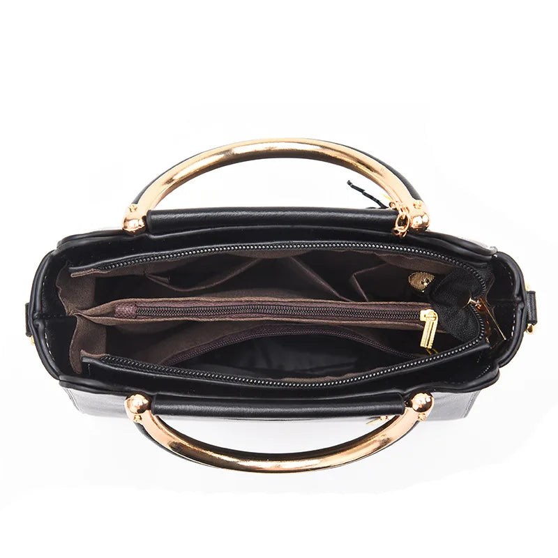 Solid Leather Handbags for Women Crossbody Shoulder Bags