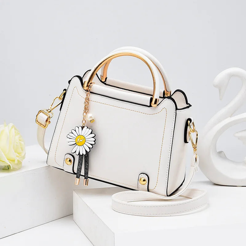 Solid Leather Handbags for Women Crossbody Shoulder Bags