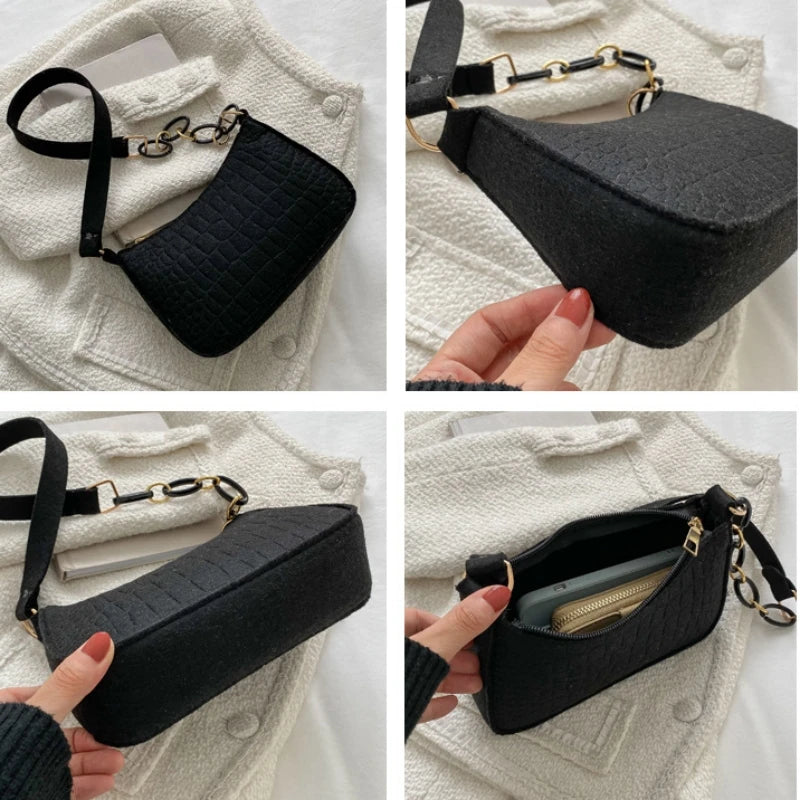 Green Mini Shoulder Purse Underarm Bag Women Handbag Pouch
