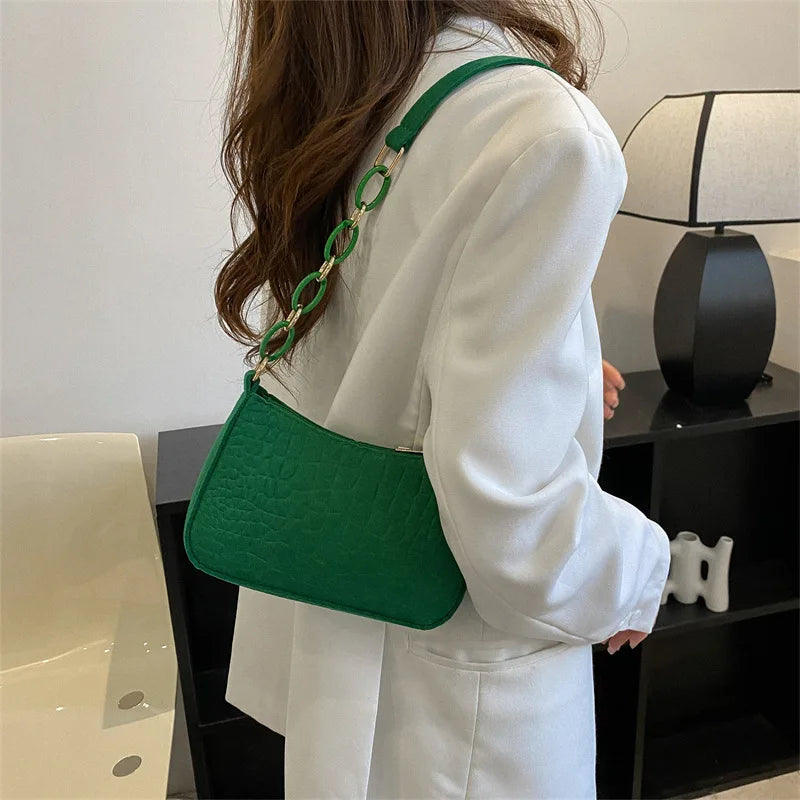 Green Mini Shoulder Purse Underarm Bag Women Handbag Pouch
