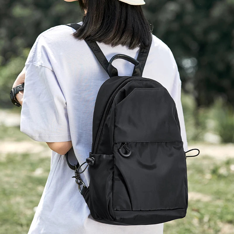 Solid Mini Women Backpack Waterproof Commuter Bag Lightweight Mochila
