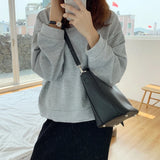 PU Leather Bucket Bags For Women Shoulder Crossbody Bag Handbags Purses
