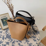 PU Leather Bucket Bags For Women Shoulder Crossbody Bag Handbags Purses