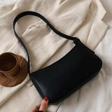 Solid PU Leather Shoulder Bags For Women Trends Handbags Small Travel Hand Bag