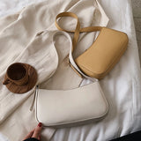 Solid PU Leather Shoulder Bags For Women Trends Handbags Small Travel Hand Bag