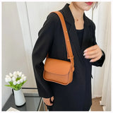 Women's Solid PU Leather Shoulder Bag Crossbody Square High Bag