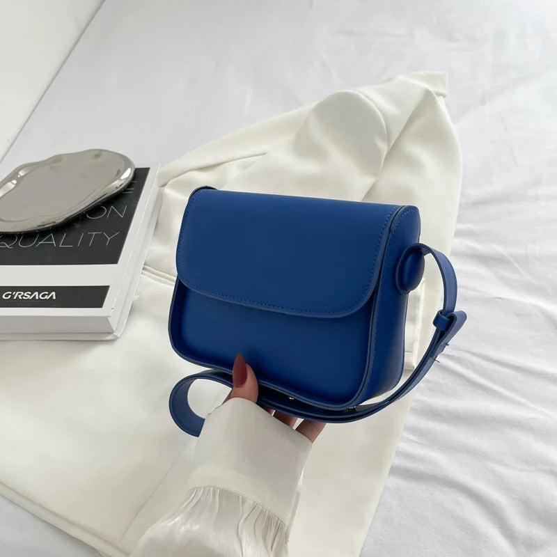 Women's Solid PU Leather Shoulder Bag Crossbody Square High Bag