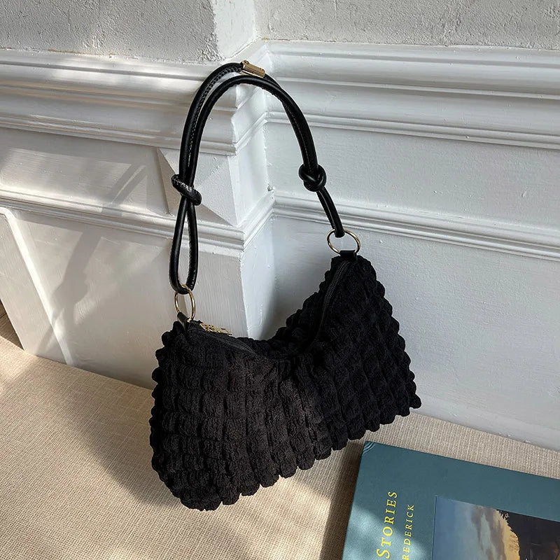 Retro Shoulder Bag for Women Square Underarm Handbag