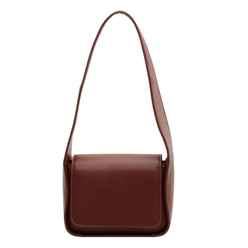 Solid Women Flap Underarm Bag PU Leather Crossbody Shoulder Bags