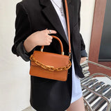 Soft Leather Small Square Bag Chain Handbags For Women
