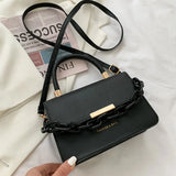 Soft Leather Small Square Bag Chain Handbags For Women