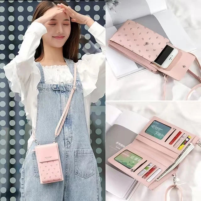 Small Wallet Shoulder Bag Floral Letter Phone Money Purse Organizer