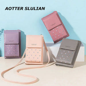 Small Wallet Shoulder Bag Floral Letter Phone Money Purse Organizer