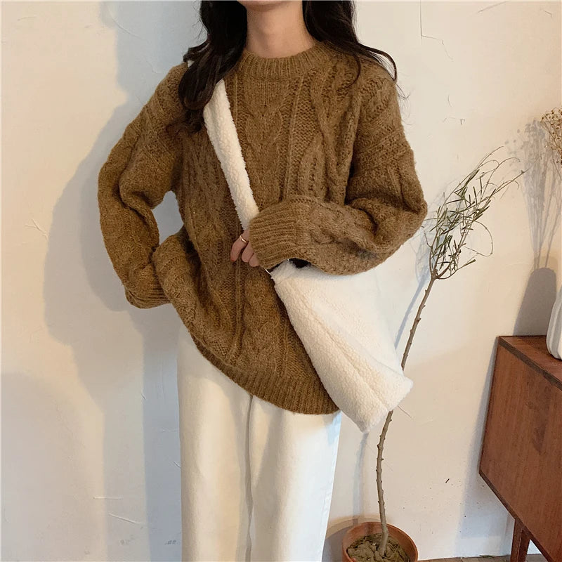 Soft Faux Fur Women Messenger Bag Large Capacity Shoulder Tote