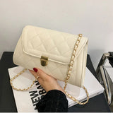 Women's Pu Leather Shoulder Bag Diamond Lattice Small Bag