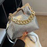 Solid Weaving Crossbody Bags For Women Small Clutch Female Party Handbags And Pu