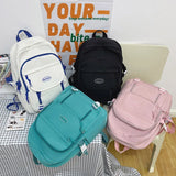 Solid Woman Backpack Casual Student Rucksack Large Capacity Laptop Schoolbag