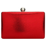 Red Leather Evening Bag Chain Party Shoulder Bags