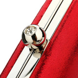 Red Leather Evening Bag Chain Party Shoulder Bags