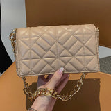Metal Chain PU Leather Shoulder Square Bag for Women