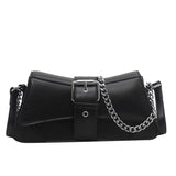 Solid Women Chain Shoulder Side Bag Small PU Leather Handbag And Wallet