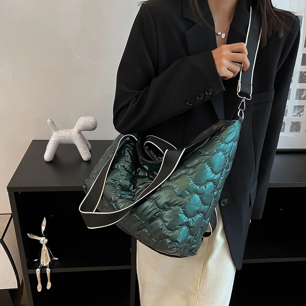 Quilted Winter Down Crossbody Bag Shoulder Bags Space Cotton Purses Sac
