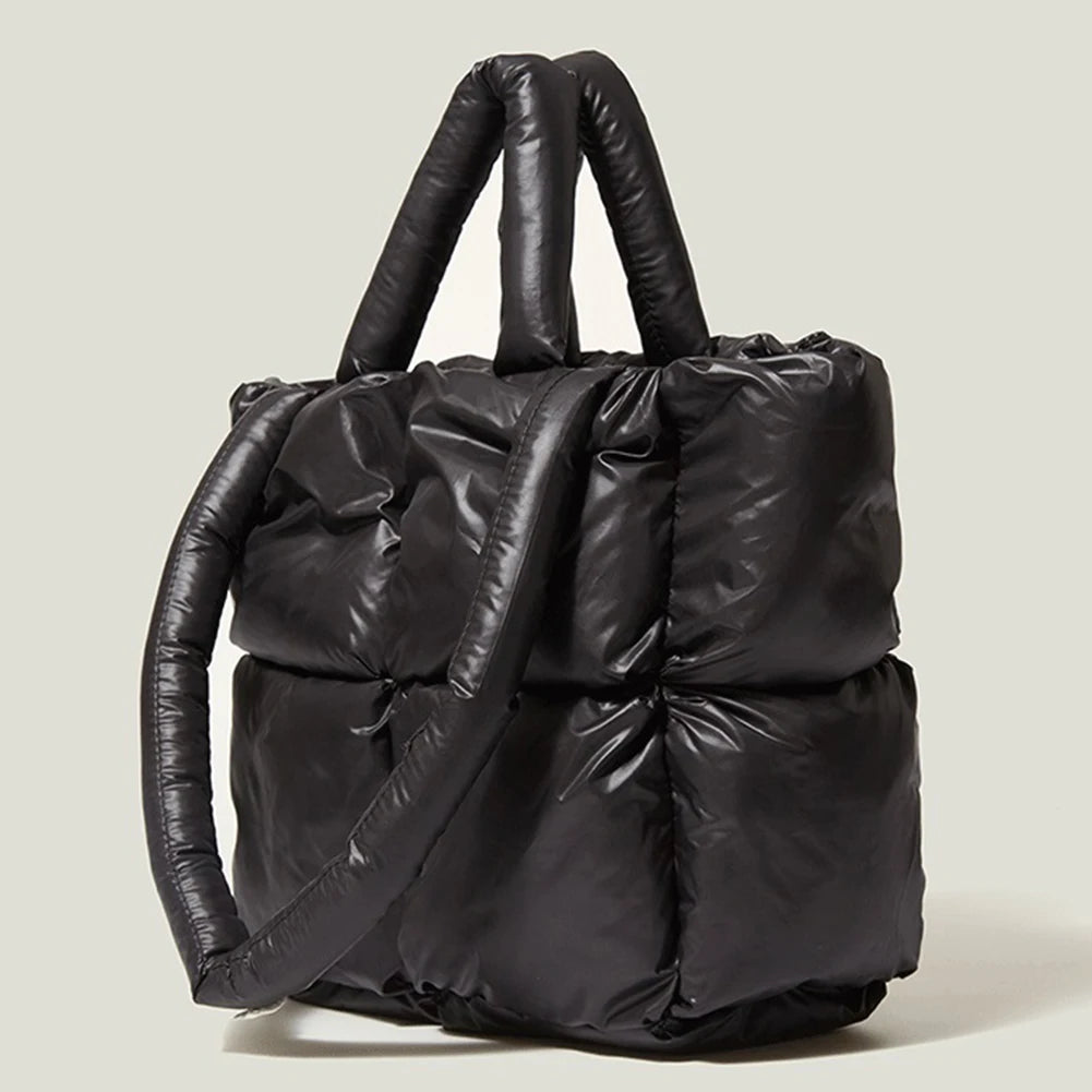 Quilted Cotton Handbag Large Tote Padded Crossbody Bag