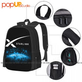 SpaceX Starlink Backpack Large Capacity Print Schoolbag Shopping Bag