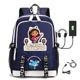 Teen Gabby's Dollhouse Schoolbag With USB Computer Bag