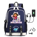 Teen Gabby's Dollhouse Schoolbag With USB Computer Bag