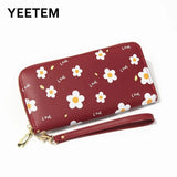 Spring Flower Pu Long Wallet Pink Ladies Hand Wallet