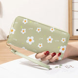Spring Flower Pu Long Wallet Pink Ladies Hand Wallet