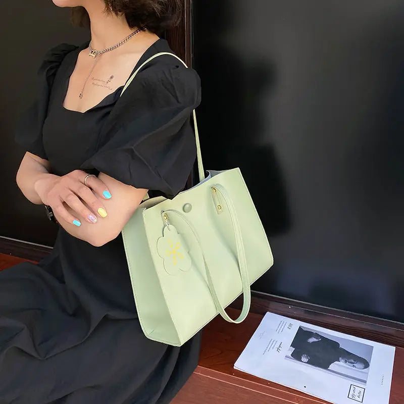 Spring Shoulder Bag PU Leather Large Capacity Totes Office Lady