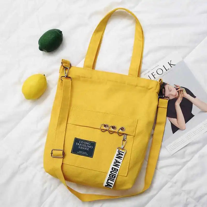 Spring Canvas Messenger Shoulder Bag Large Capacity Pocket Bags