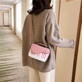 Sweet Piano Note Small Shoulder Bag Embroidery Square Bag