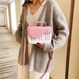 Sweet Piano Note Small Shoulder Bag Embroidery Square Bag