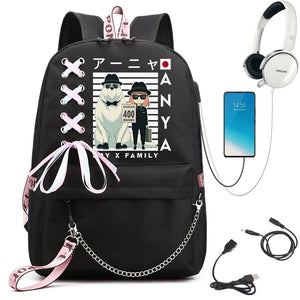 Spy X Family Anya Cosplay Backpack Lady Laptop Cartoon Backpack Bookbag